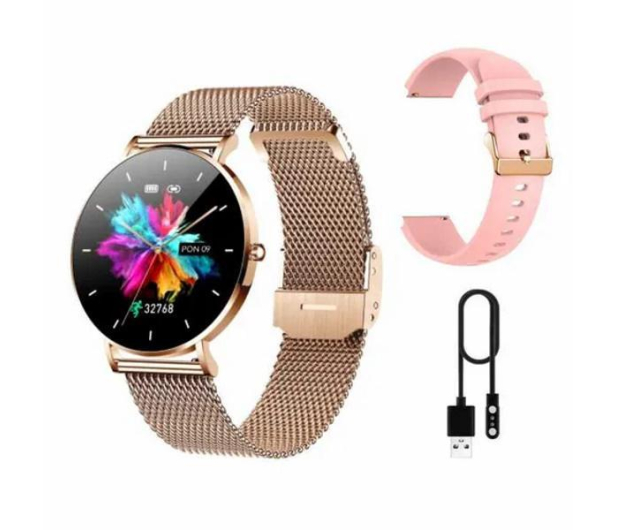 Manta SMARTWATCH MANTA Alexa Złoty/Różowy Pasek - 1465515 - zdjęcie